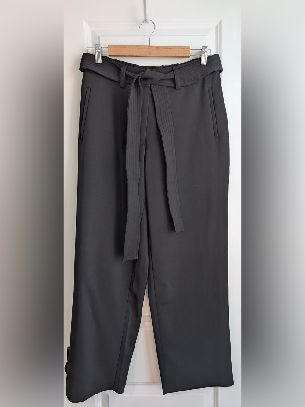 Quince Black Stretch Crepe Paperbag Pants Black Size 8